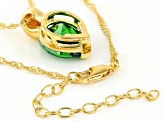 Green Cubic Zirconia 18k Yellow Gold Over Sterling Silver Pendant With Chain 7.65ctw