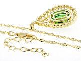 Green And White Cubic Zirconia 18k Yellow Gold Over Sterling Silver Pendant With Chain 6.91ctw