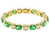 Green And White Cubic Zirconia 18k Yellow Gold Over Sterling Silver Tennis Bracelet 25.07ctw