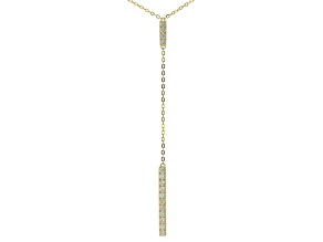 White Cubic Zirconia 18k Yellow Gold Over Sterling Silver Necklace 0.88ctw