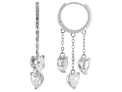 White Cubic Zirconia Rhodium Over Sterling Silver Earrings 8.04ctw