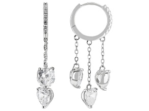 White Cubic Zirconia Rhodium Over Sterling Silver Earrings 8.04ctw