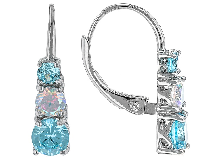 5000VTダイヤモンド Neon apatite rhodium over sterling silver hoop earrings 3.78