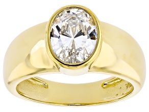 White Cubic Zirconia 18k Yellow Gold Over Sterling Silver Ring 3.16ctw