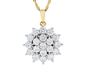 White Cubic Zirconia 18k Yellow Gold Over Sterling Silver Pendant 5.35ctw
