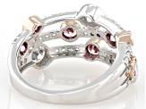 Pink And White Cubic Zirconia Rhodium Over Sterling Silver Ring 2.60ctw