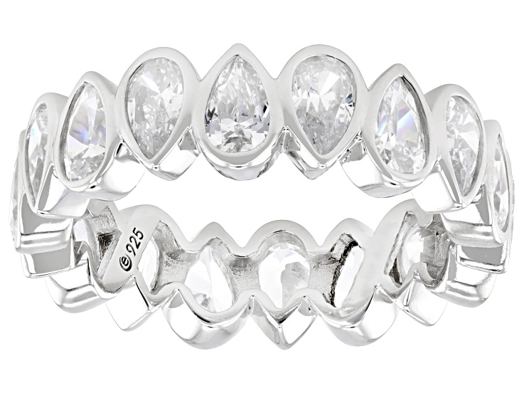 White Cubic Zirconia Platinum Over Sterling Silver Ring 5.50