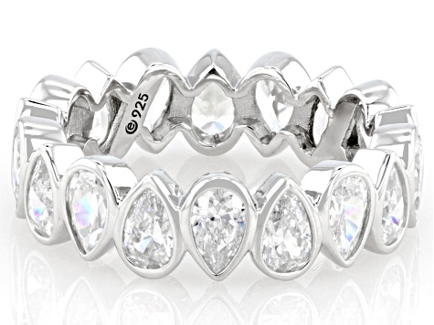 White Cubic Zirconia Platinum Over Sterling Silver Ring 5.50ctw
