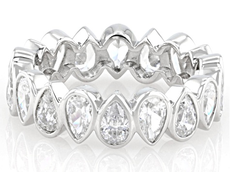 White Cubic Zirconia Platinum Over Sterling Silver Ring 5.50ctw