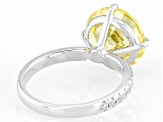 Canary And White Cubic Zirconia Rhodium Over Sterling Silver Ring 14.52ctw