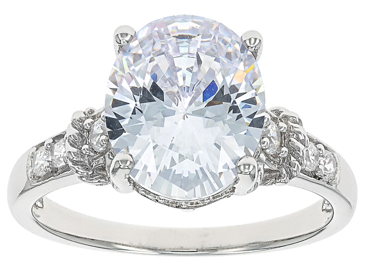話題の行列 White Cubic Zirconia Rhodium Over Sterling Silver Ring 5.72 スポーツトイ・アクショントイ