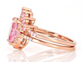 Pink And White Cubic Zirconia 18k Rose Gold Over Sterling Silver Ring Set 5.25ctw