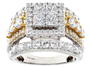 White Cubic Zirconia Rhodium Over Sterling Silver Ring 4.75ctw