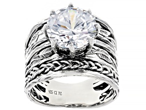 White Cubic Zirconia Rhodium Over Sterling Silver Ring 6.75ctw