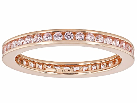 Pink Cubic Zirconia 18k Rose Gold Over Sterling Silver Ring Set 6.56ctw