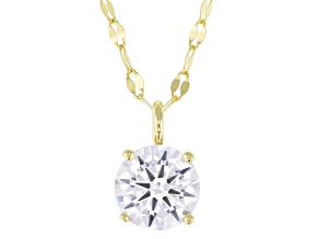 White Cubic Zirconia 14k Yellow Gold Over Sterling Silver Pendant With Chain 1.43ctw