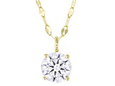 White Cubic Zirconia 14k Yellow Gold Over Sterling Silver Pendant With Chain 1.43ctw