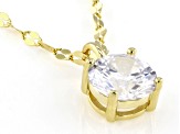 White Cubic Zirconia 14k Yellow Gold Over Sterling Silver Pendant With Chain 1.43ctw