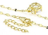 White Cubic Zirconia 14k Yellow Gold Over Sterling Silver Pendant With Chain 1.43ctw