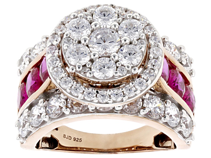新品TWG ①HappyBirthday ②VanillaBourbon（③） Red And White Cubic Zirconia 18k Rose Gold Over Sterling