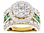 Green And White Cubic Zirconia 18k Yellow Gold Over Sterling Silver Ring 7.00ctw