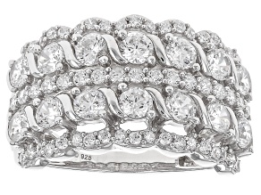 White Cubic Zirconia Rhodium Over Sterling Silver Ring 3.25ctw