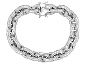 White Cubic Zirconia Rhodium Over Sterling Silver Tennis Bracelet 7.95ctw