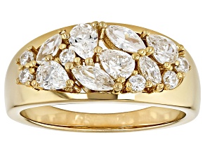 White Cubic Zirconia 18k Yellow Gold Over Sterling Silver Ring 2.20ctw