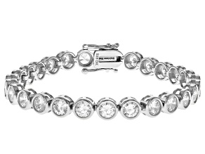 White Cubic Zirconia Rhodium Over Sterling Silver Tennis Bracelet 7.95ctw