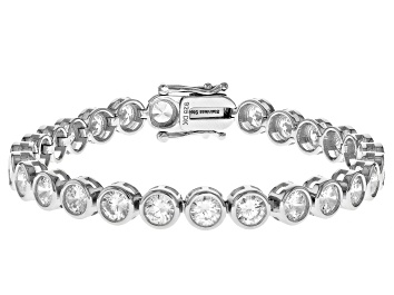 Picture of White Cubic Zirconia Rhodium Over Sterling Silver Tennis Bracelet 7.95ctw