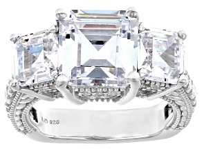 White Cubic Zirconia Rhodium Over Sterling Silver Ring 8.90ctw