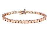 Champagne Cubic Zirconia 18k Rose Gold Over Sterling Silver Tennis Bracelet 16.00ctw