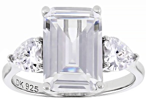 White Cubic Zirconia Rhodium Over Sterling Silver Ring 6.60ctw
