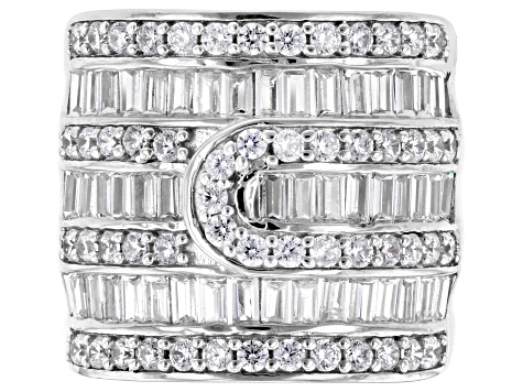 White Cubic Zirconia Rhodium Over Brass Ring 5.25ctw