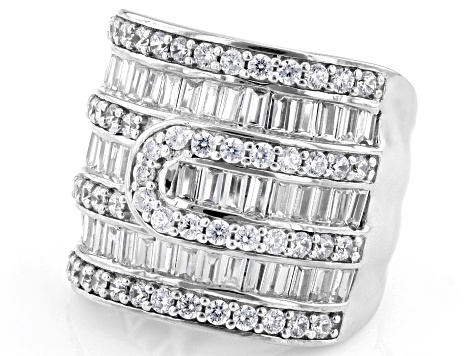 White Cubic Zirconia Rhodium Over Brass Ring 5.25ctw