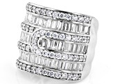 White Cubic Zirconia Rhodium Over Brass Ring 5.25ctw