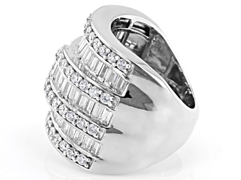 White Cubic Zirconia Rhodium Over Brass Ring 5.25ctw