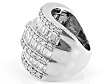 White Cubic Zirconia Rhodium Over Brass Ring 5.25ctw