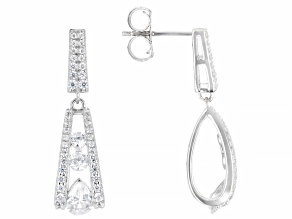 White Cubic Zirconia Rhodium Over Sterling Silver Earrings 2.93ctw