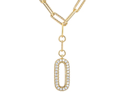 White Cubic Zirconia 18k Yellow Gold Over Sterling Silver