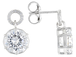 White Cubic Zirconia Rhodium Over Sterling Silver Earrings 9.38ctw
