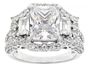 White Cubic Zirconia Rhodium Over Sterling Silver Ring 7.92ctw