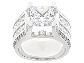 White Cubic Zirconia Rhodium Over Sterling Silver Ring 9.63ctw