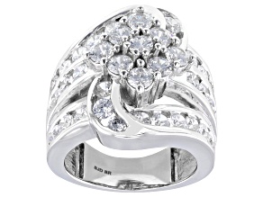 White Cubic Zirconia Rhodium Over Brass Ring 6.10ctw