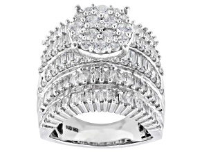 White Cubic Zirconia Rhodium Over Brass Ring 7.35ctw