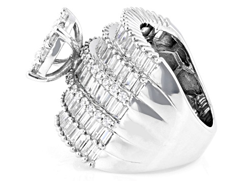 White Cubic Zirconia Rhodium Over Brass Ring 7.35ctw