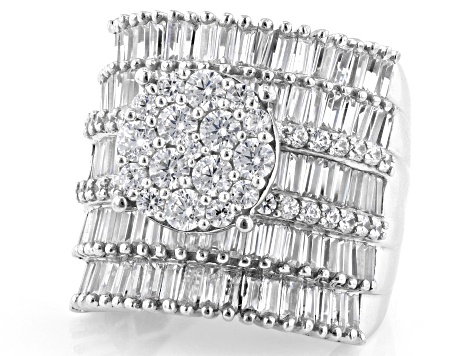 White Cubic Zirconia Rhodium Over Brass Ring 7.35ctw