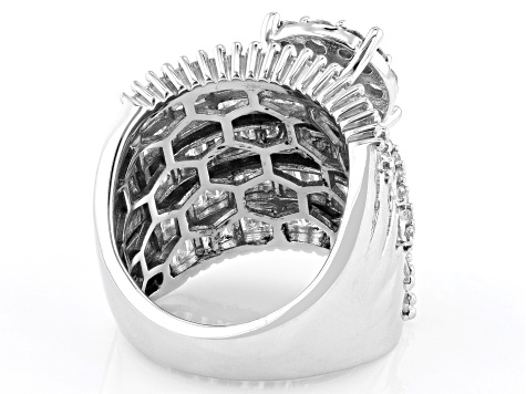 White Cubic Zirconia Rhodium Over Brass Ring 7.35ctw