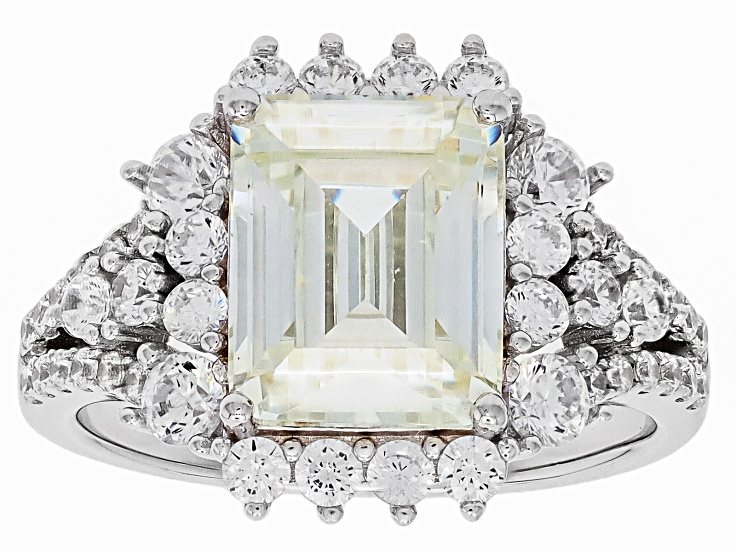 White Cubic Zirconia Rhodium Over Sterling Silver Ring 6.66ctw