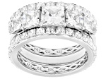 White Cubic Zirconia Rhodium Over Sterling Silver Ring Set 6.93ctw